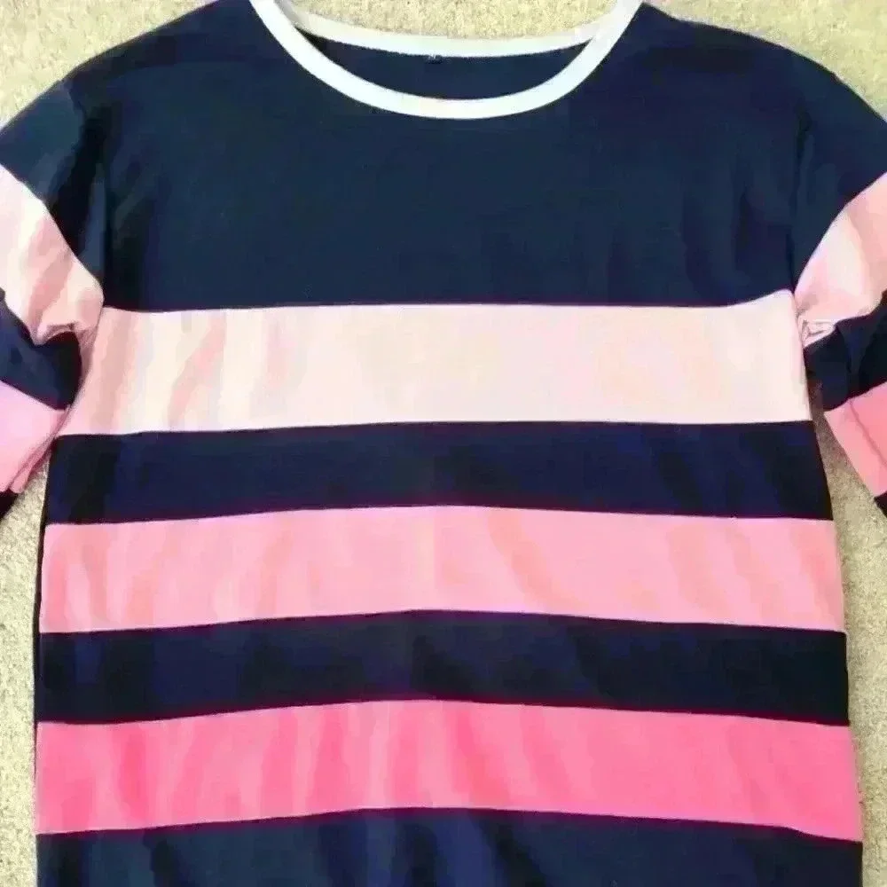 ✨Woman's Crew Style Pullover Top- Wide Horizontal Stripes/Long Sleeve✨ - Picture 2 of 6